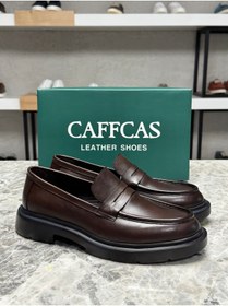 Resim Caffcas Hakiki Deri Kahverengi Oxford Klasik Erkek Ayakkabı 