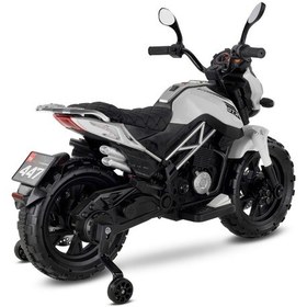 Resim Motocross Cross Akülü Motor Akülü Araba Yeni Seri Babyhope 447 12v Beyaz 