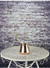 Resim Topak Kalın Bakır Sütlük Cezve 