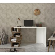 Resim Dekorister Jengal Çalışma Masası Beyaz-ceviz 