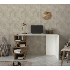 Resim Dekorister Jengal Çalışma Masası Beyaz-ceviz 