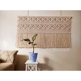 Resim EdaTasarım Makrome Yatak Başlığı Duvar Dekoru Duvar Süsü 160x100cm 