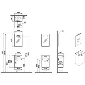 Resim VitrA Mia 69565 Banyo Dolabı Seti, Altın Meşe, 40 cm Altın Meşe 
