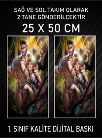 Resim 3M Anime Araç Araba Kapı Direği Kaplama Folyosu Dijital Baskı 50x25 Cm Araç Kapı Direk Kaplama 