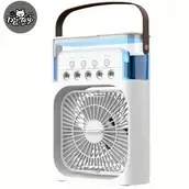 Resim Taşınabilir 3 Hızlı Masaüstü Fan - 22.86cm x 15.24cm x 8.89cm Kompakt Tasarım, USB Güçlü Sessiz Çalışma, Ofis, Yurt, Ev için 3 Hız Ayarı - Dış Mekan Aktiviteleri için Hafif ve Taşınabilir, Taşınabilir Fan, Yurt Odası Aksesuarı, Modern Estetik, Dayanıklı Plastik 