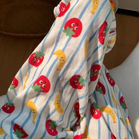 Resim Kadınların Elastik Beli Çizgili Geniş Bacaklı Pantolonları - Hafif Polyester, Günlük Tüm Mevsimler İçin Rahat, Renkli Karikatür Tasarımı, Sevimli Pantolonlar 