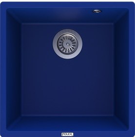 Resim Polex Cristalüx Granit Evye P-X40 Mavi Tezgah Altı Ve Tezgah Üstü Kare Mutfak Evyesi 53.8x44 CM 