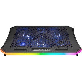 Resim Rampage AD-RC34 Metafor 6 Fanlı RGB Işıklı 10-19 Siyah Notebook Soğutucu Stand 