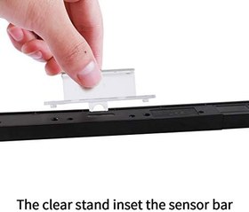 Resim Aokin Wii için USB Sensör Çubuğu, Nintendo Wii, Wii U için Yedek USB Kablolu Kızılötesi Ray Sensör Çubuğu, Şeffaf Stand Dahil, Gümüş/Siyah 