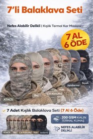 Resim SİNGLE SWORD 7’li Unisex Balaklava Termal Kar Maskesi Motor Outdoor Kayak Avcılık Soğuk Hava 