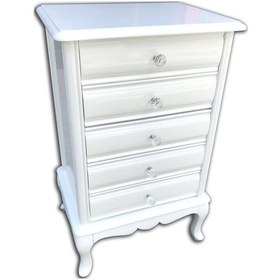 Resim 5 Çekmeceli Lükens Ayaklı Tamamı Ahşap Bombeli Çekmeceli Komot 