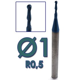 Resim ÇAP1 KARBÜR KÜRESEL FREZE KÜRE PARMAK FREZE ÇAKISI KALIPÇI 