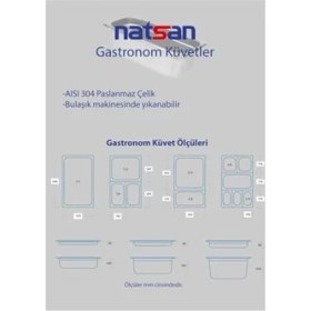 Resim SDT Group Paslanmaz Çelik Gastronom/gastronorm Küvet Gn 1/3-20 (32,5 x 17,6 x 2 Cm) 
