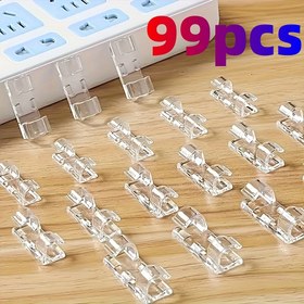 Resim 99 adet Şeffaf Plastik Kablo Yönetimi Klipsi - Taban ve Duvar Kurulumları için Dayanıklı, Çok Fonksiyonlu Kablo Düzenleyici, Kolay Görünüm için Şeffaf Tasarım, Güvenli Tel Tutucu|Şeffaf Tasarım|Şeffaf Plastik Yapı, Kablo Düzenleyicileri ve Tutucular 