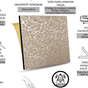 Resim Tink Devetüyü Embos Keçe Ses ve Isı Yalıtım Paneli 41X41 cm 