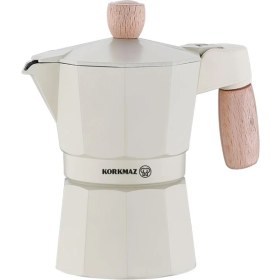 Resim Korkmaz Etna 3 Fincan Beyaz Moka Pot 150 ml 