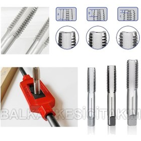 Resim M12 Takım Kılavuzu Hss Dın352 3'Lü El Kılavuzu Diş Açma 