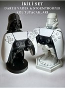 Resim Star Wars Darth Vader & Stormtrooper 2'li Kol Tutacakları, Joystick Standı, Xbox / Ps4 / Ps5 Uyumlu 