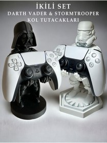 Resim Star Wars Darth Vader & Stormtrooper 2'li Kol Tutacakları, Joystick Standı, Xbox / Ps4 / Ps5 Uyumlu 
