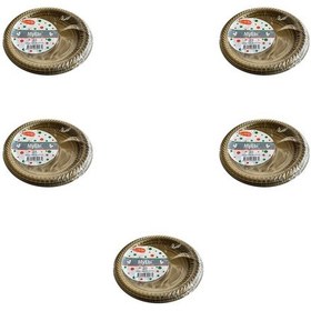 Resim Kullan At Altın Renkli Parti Davet Plastik Tabak - 22 Cm. - 25 Adetlik 5 Paket 