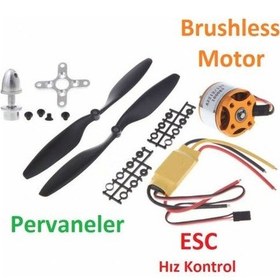 Resim Bruhsless Motor 1400Kv A2212 Rc 1045 30A Esc Firmware Pervane 
