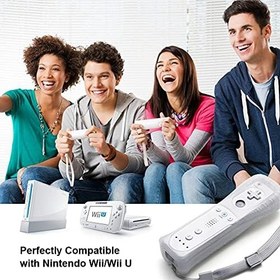 Resim Wii Controller 2'li Paket, Silikon Kılıf ve Bilek Kayışı ile Wii Uzaktan Kumanda, Wii Uzaktan Kumandaları Nintendo Wii ile Uyumlu - Beyaz 