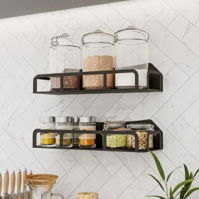 Resim Lamizon Mutfak Kiler Baharatlık Rafı Kupa Bardak Kavanoz Düzenleyici Baharat Takımı Organizer (2'li Set) 