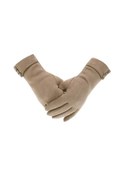 Resim Singree Kadınlar İçin Dokunmatik Ekranlı, Isı Sağlayan Mikro Kadife Eldiveni - Soğukta Elinizi Korur, Spor Ve Seyahat İçin Uygun - Kahve Rengi Haki 