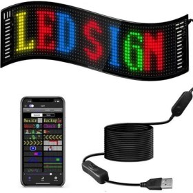 Resim MiraLive Rgb LED Matrix Panel Esnek Yapı Uygulama Kontrollü Kayan Yazı Ekranı 