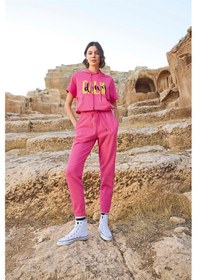 Resim Monamise Kadın Kapüşonlu "calm Down" Eşofman Takımı 23089 Pembe 