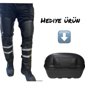 Resim SDT Group Bike Sky Diz & Bacak Koruma Deri Reflektörlü Yağmur & Rüzgar & Soğuğa Karşı Bike Sky (( Motosiklet Sırt Dayama Hediyeli )) 