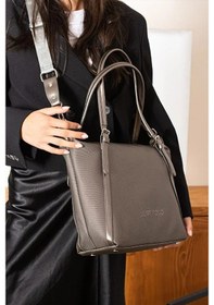 Resim Just Polo Kadın Büyük Valiz Boy Ayarlanabilir Askılı Lüks El & Omuz Çantası Shoulder Bag Gri 