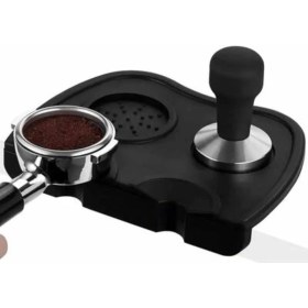 Resim PremiumPort Kahve Espresso Tamper ve Tamping Mat Düz Taban Silikon Seti 