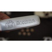 Resim Skoda Logo Krom Metal Paspas Vidalı Logo 4 Lü Set 
