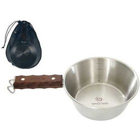 Resim Createtech Yürüyüş Tenceresi Taşınabilir Sofra Sierra Saplı Pişirme Piknik Paslanmaz Mutfak Kase Kamp Geniş Barbekü Ahşap 2000ml Gümüş 