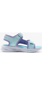 Resim Skechers Sola Glow Sandal Büyük Kız Çocuk Mavi Işıklı Sandalet 303024L Lblv 