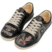 Resim Dogo Kadın Vegan Deri Siyah Sneakers - Agent of Chaos Tasarım 