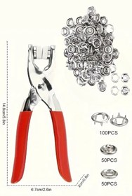 Resim Buffer ® 200 adet Paslanmaz Çelik Çıtçıt ve Pense Seti Metal Çıt Çıt Makinesi 
