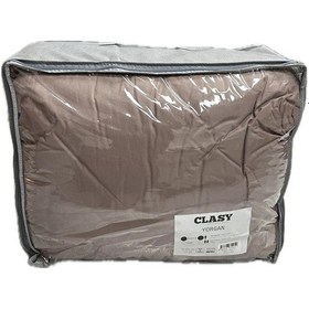 Resim Clasy Ranforce Yorgan Tek Kişilik İki Renkli Kahve - Beyaz Çok Renkli 