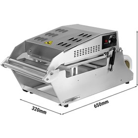 Resim Kap Kapatma/Paketleme Makinesi - 1 kW - 270×250 mm Kapatma Alanı / Tabak Kapatma Makinesi 
