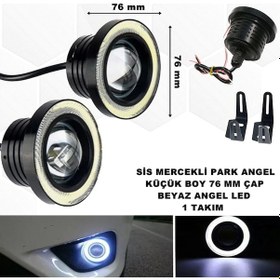 Resim Sis Mercekli Led Ampül Gündüz Farı Beyaz Angel Led 76 mm Çap 