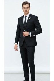 Resim Plus Scorpion Çift Yırtmaçlı Likrasız Dokulu Kumaş Slim Fit Erkek Blazer Ceket - Modern ve Dayanıklı 