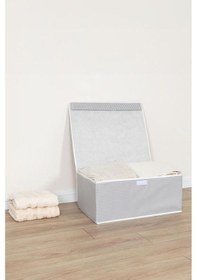 Resim 1 Adet Gri Kapaklı Kutu Hurç Baza Altı Eşya Hurcu Kapaklı Yastık Hurcu Boy 50 40 19 Renkli 