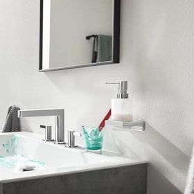 Resim hansgrohe Sıvı sabun dispenseri AddStoris, doldurulabilir sabun dozajlayıcı, sıvı sabun ve losyon için, krom 