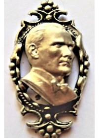 Resim ATA TANITIM 925 Ayar Gerçek Gümüş Kaplama, Çerçeveli Atatürk Rozet 38gb 