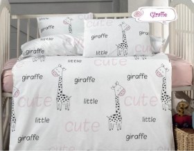 Resim Recos Zürafa Desenli Bebek Nevresim Set Rcs.zrf.0006 Çok Renkli 