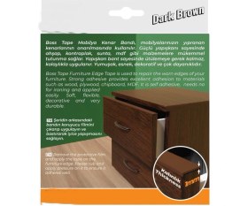 Resim Geseus Kendinden Yapışkanlı Masa,Raf,Dolap,Tezgah,Mobilya Kenar Bandı 18Mmx5 Metre-Koyu Kahve 