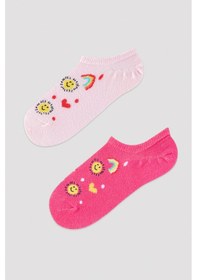 Resim Penti Kız Çocuk Sun Heart 2li Suba Çorap Pembe 