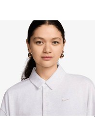 Resim Nike Essential Oversized Ls Polo Women's Sweatshirt Kadın Oversize Polo Yaka Sweatshirt Kırık Beyaz Kırık Beyaz 