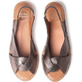 Resim Toni Pons Enola-P Kadın Deri Bronz Dolgu Topuk Espadril 1TONW2024183 